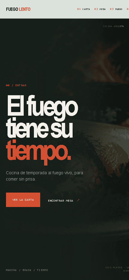 Fuego Lento en móvil