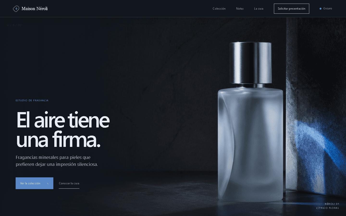 Página de Maison Néroli en escritorio